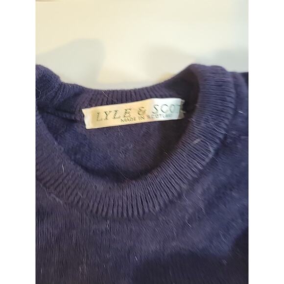 Lyle & Scott Mens Navy Blue 100% Scottish Wool Pullover Sweater Size M - Picture 3 of 5